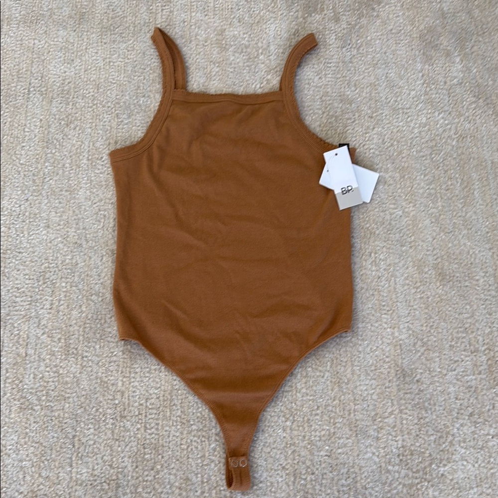 Nordstrom BP Bodysuit Womens Size S Cami Mustard Tan Sleeveless